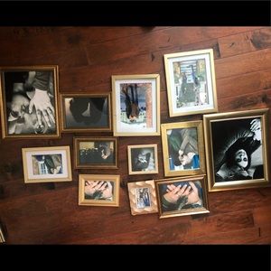 LOT OF 12 GOLD PHOTO FRAMES